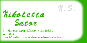 nikoletta sator business card